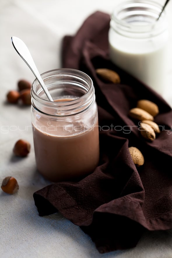 chocolate hazelnut milk and almond milk 1 of 1 Chocolate Hazelnut Milk and Honey Cinnamon Cashew Milk | Beyond Almonds