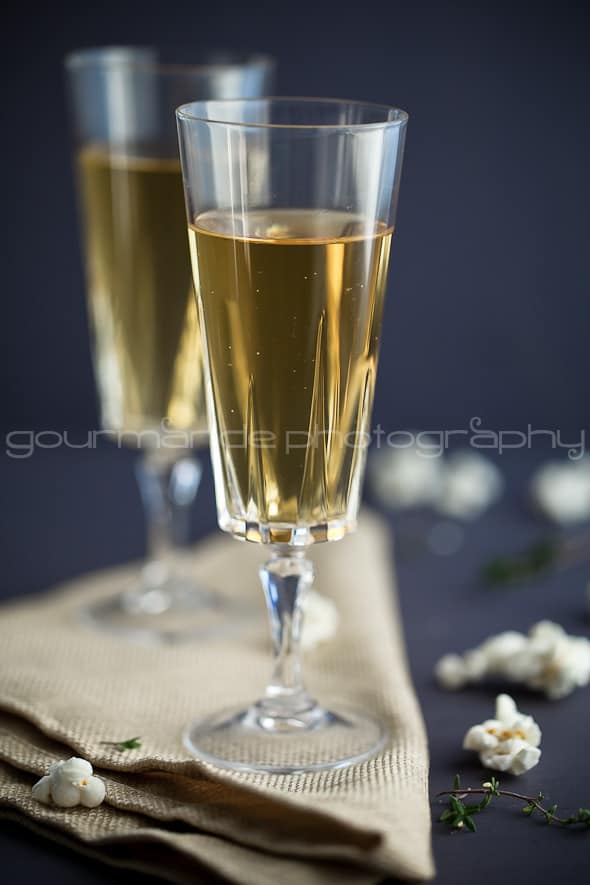 Champagne and Popcorn Truffle Butter, Parmesan and Thyme Popcorn | A Popcorn and Champagne Pairing