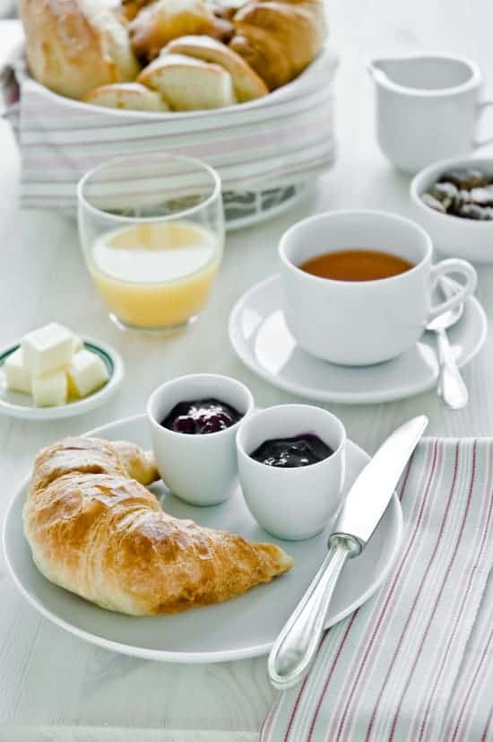 Breakfast with croissants and coffee by Meeta K. Wolff