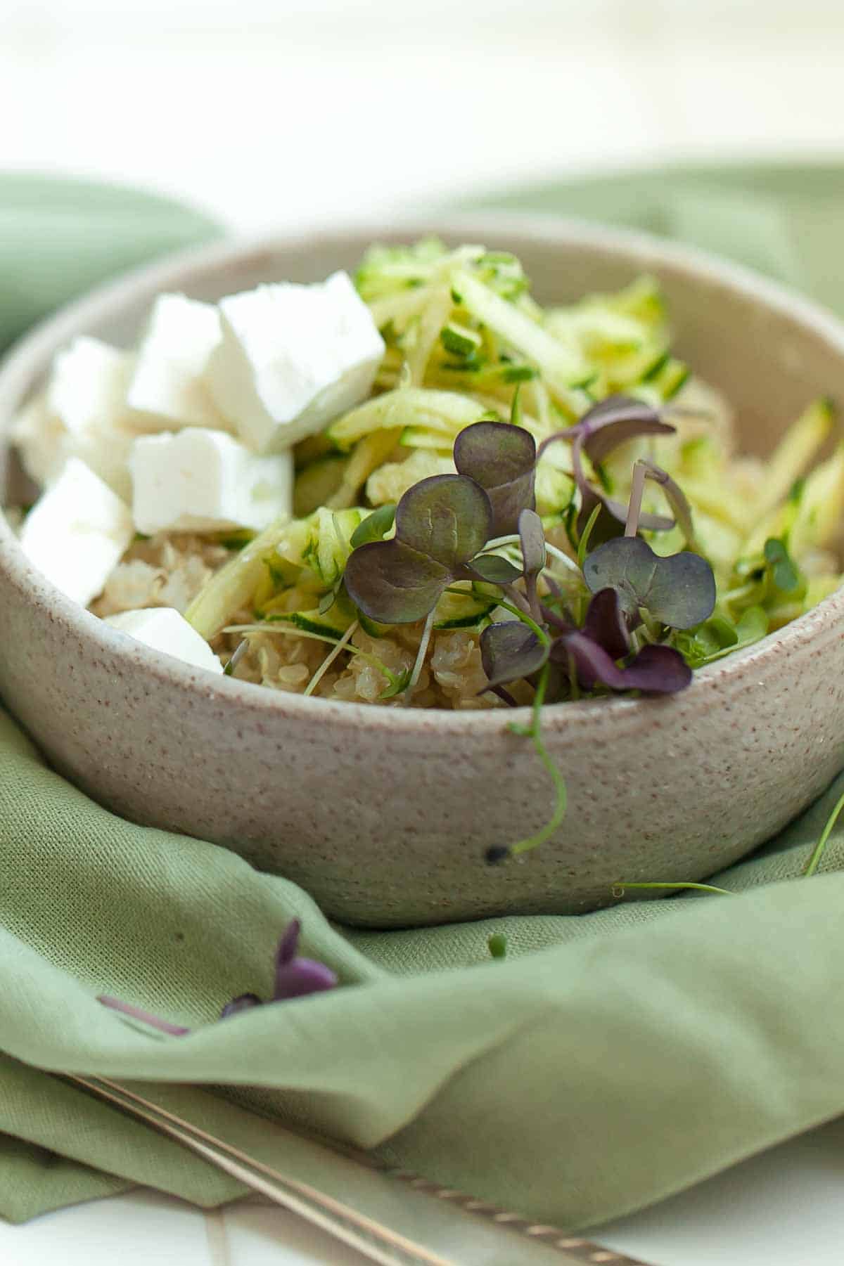 Zucchini Quinoa Salad with Microgreens Recipe