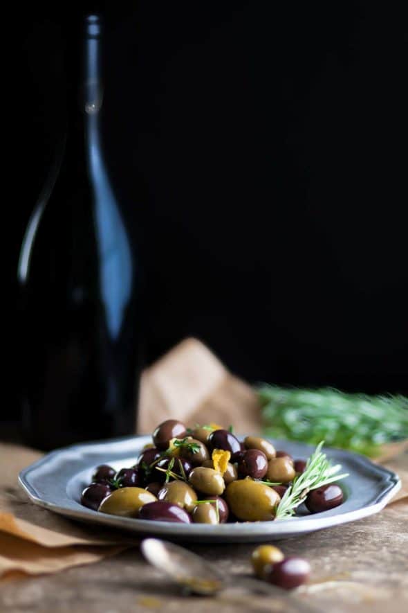 Marinated Olives with Garlic & Rosemary - Well Seasoned Studio