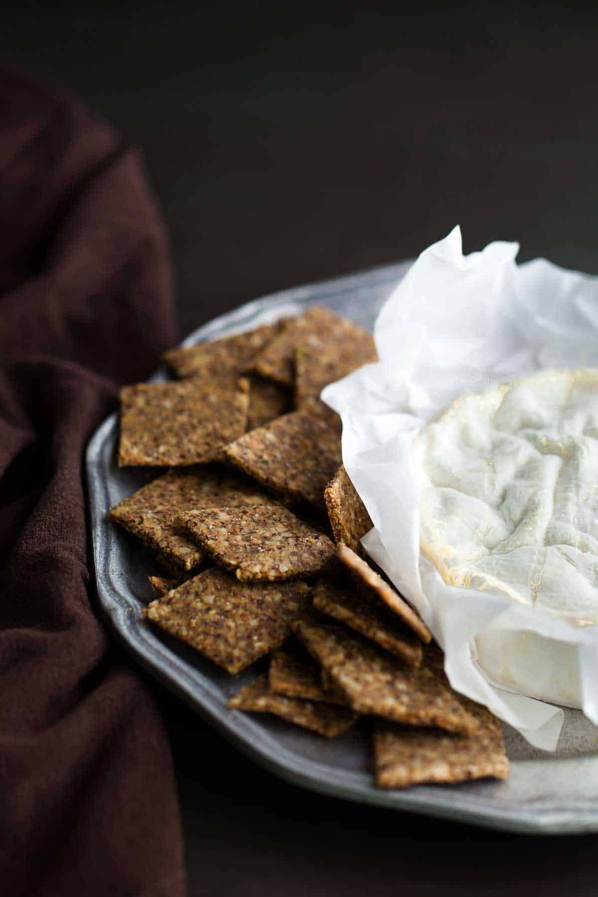 These grain-free, paleo crackers get their satisfying toasty nutty flavor from a combination of ground almonds, flax and hemp seeds.
