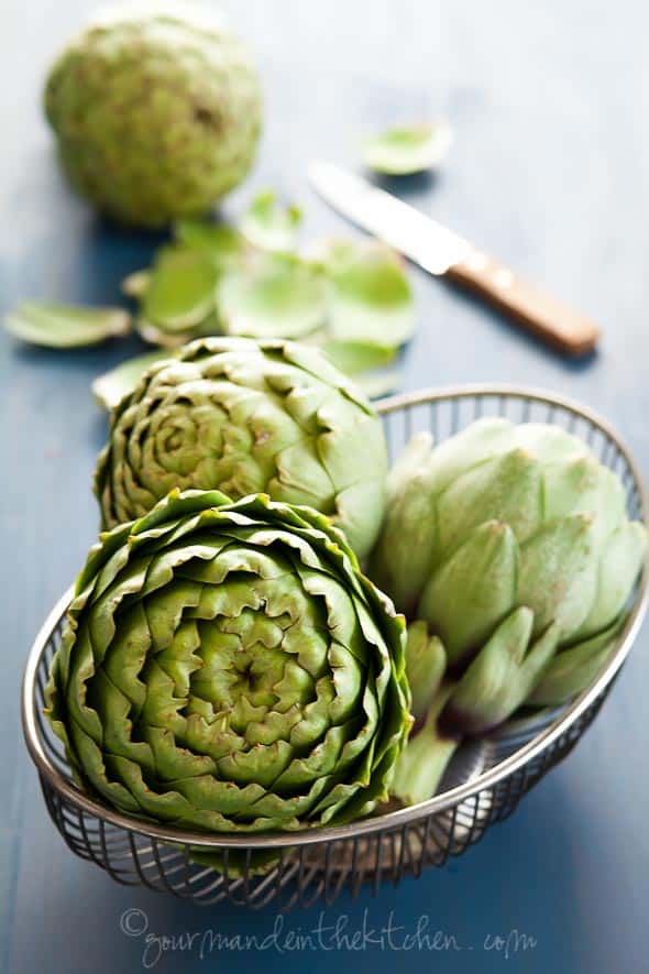  Artichokes in Basket Gourmande in the Kitchen