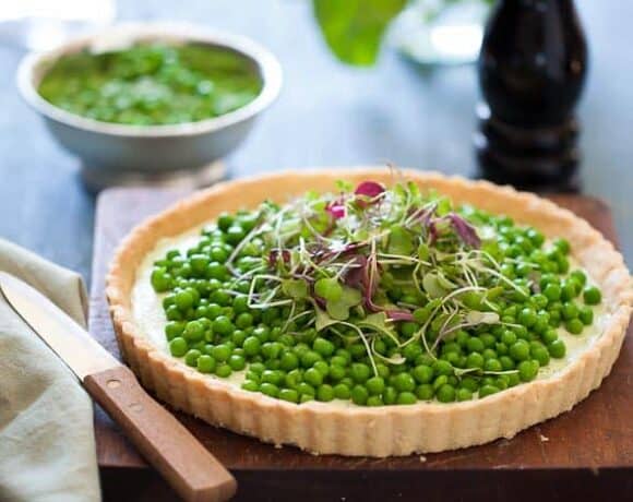 Pea and Herbed Goat Cheese Tart, Sylvie Shirazi Photography, Gourmande in the Kitchen, food photography