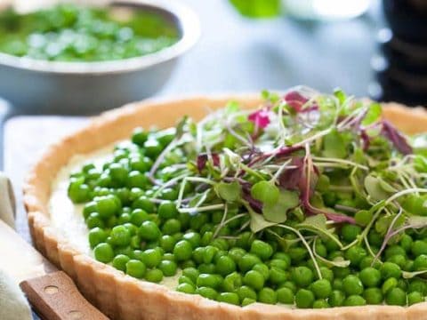 Pea and Herbed Goat Cheese Tart, Sylvie Shirazi, food photography, Gourmande in the Kitchen