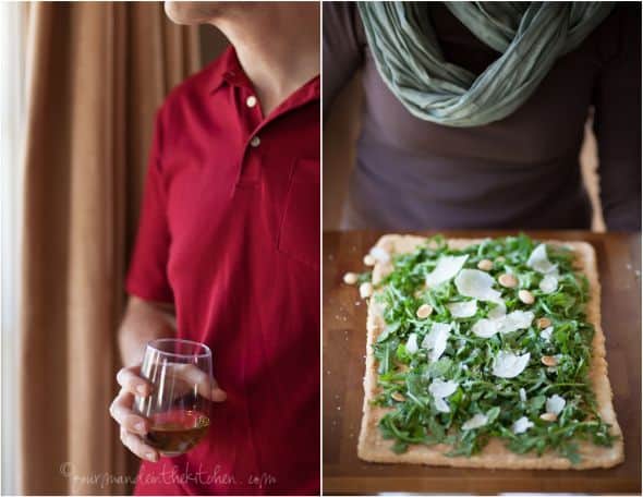 dinner party guest and grainfree flatbread, gourmande in the kitchen, sylvie shirazi photography