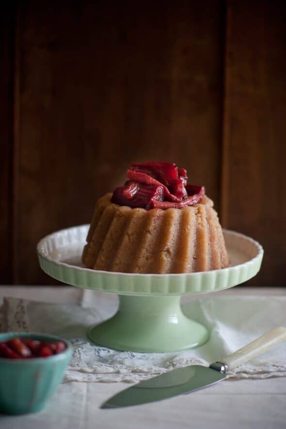 Halva with a Rhubarb Compote