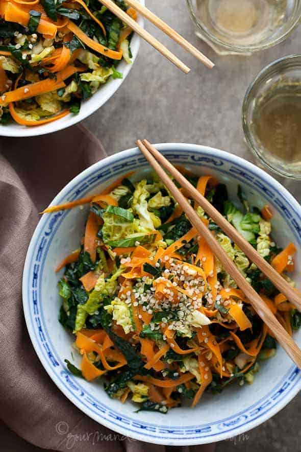 carrots, kale, bok choy, salad, slaw, sylvie shirazi photography, food photography, gourmande in the kitchen, los angeles food photographer