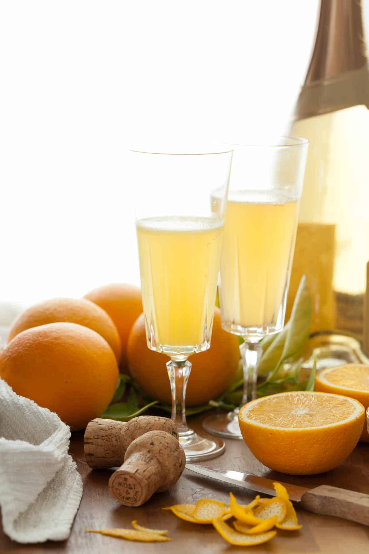 Grand Marnier Mimosa in Champagne Glasses
