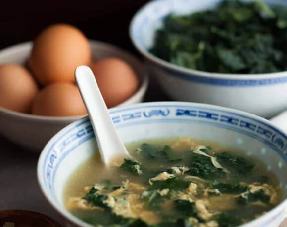 Italian Kale Egg Drop Soup