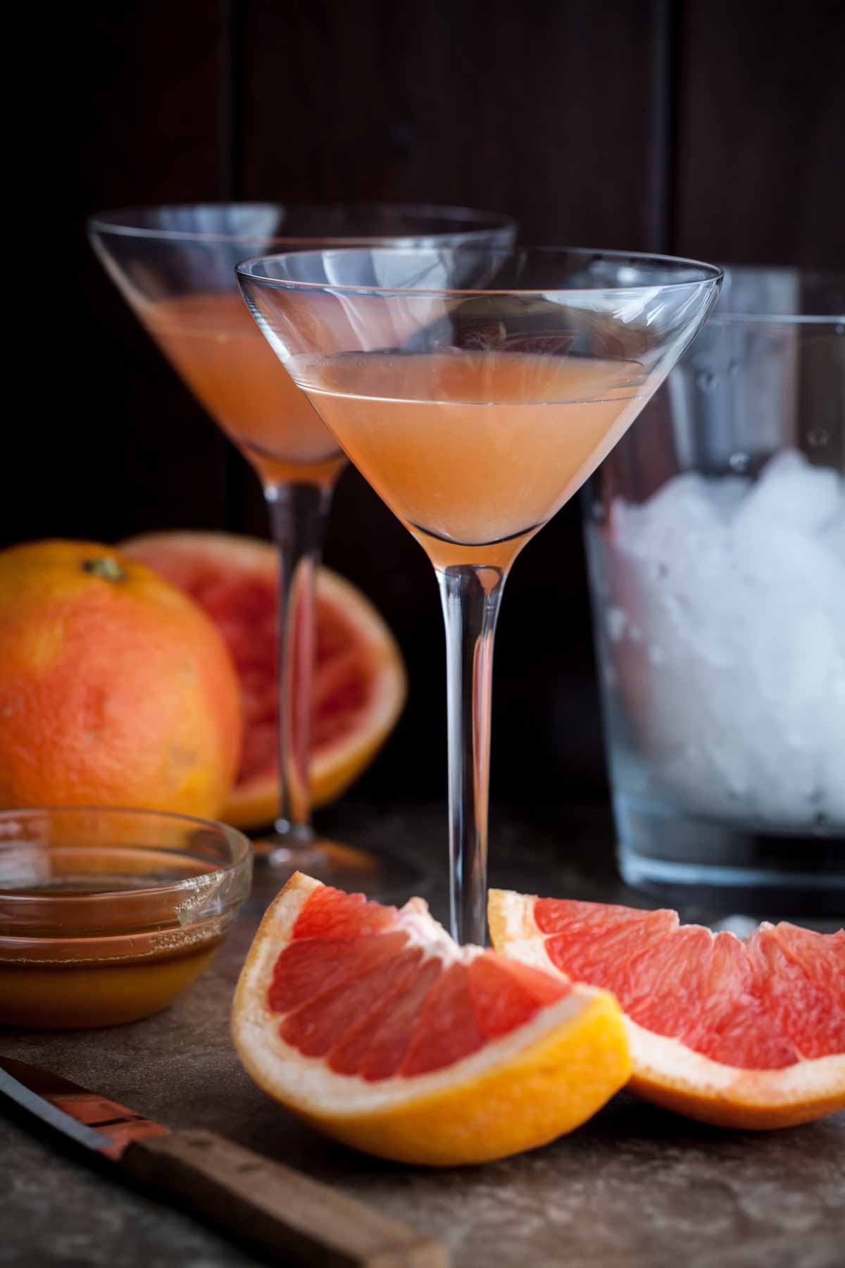 Brown Derby Cocktail with Grapefruit Wedges