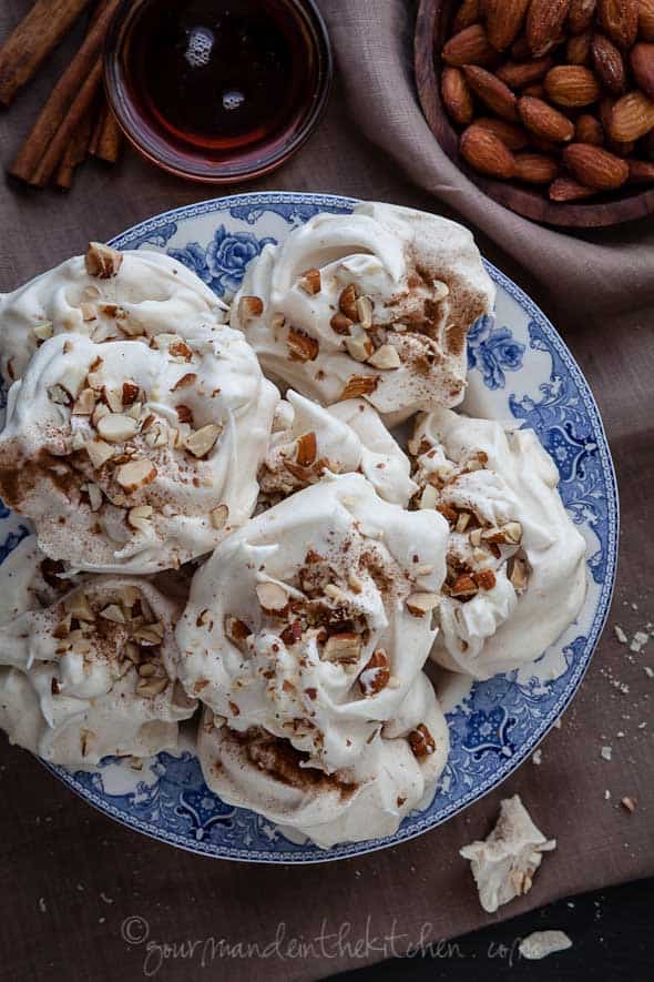 Almond Meringue with Coffee Infused Maple Syrup - Runamok Maple