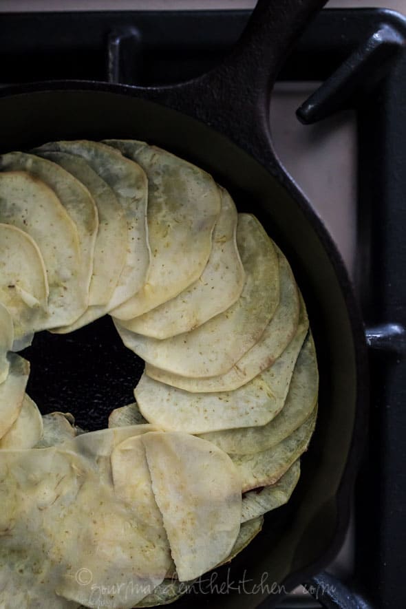 Asian yams, sweet potatoes, potatoes, galette, pommes anna