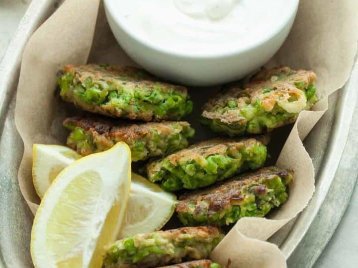 Pea Fritters with Mint and Feta