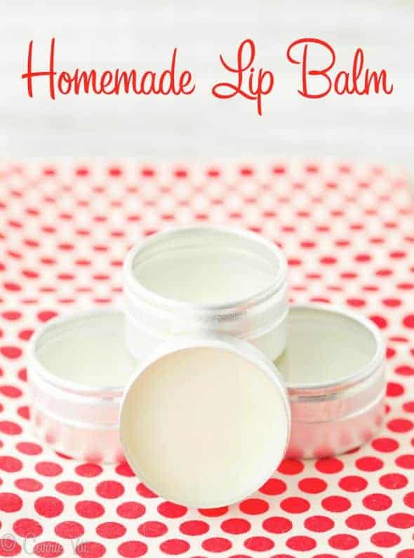 homemade lip balm in tins