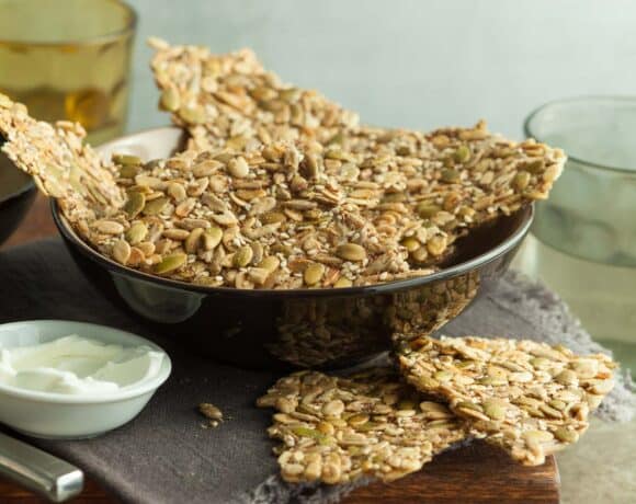 Seed Crackers in Bowl