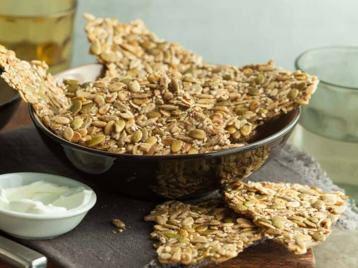 Seed Crackers in Bowl