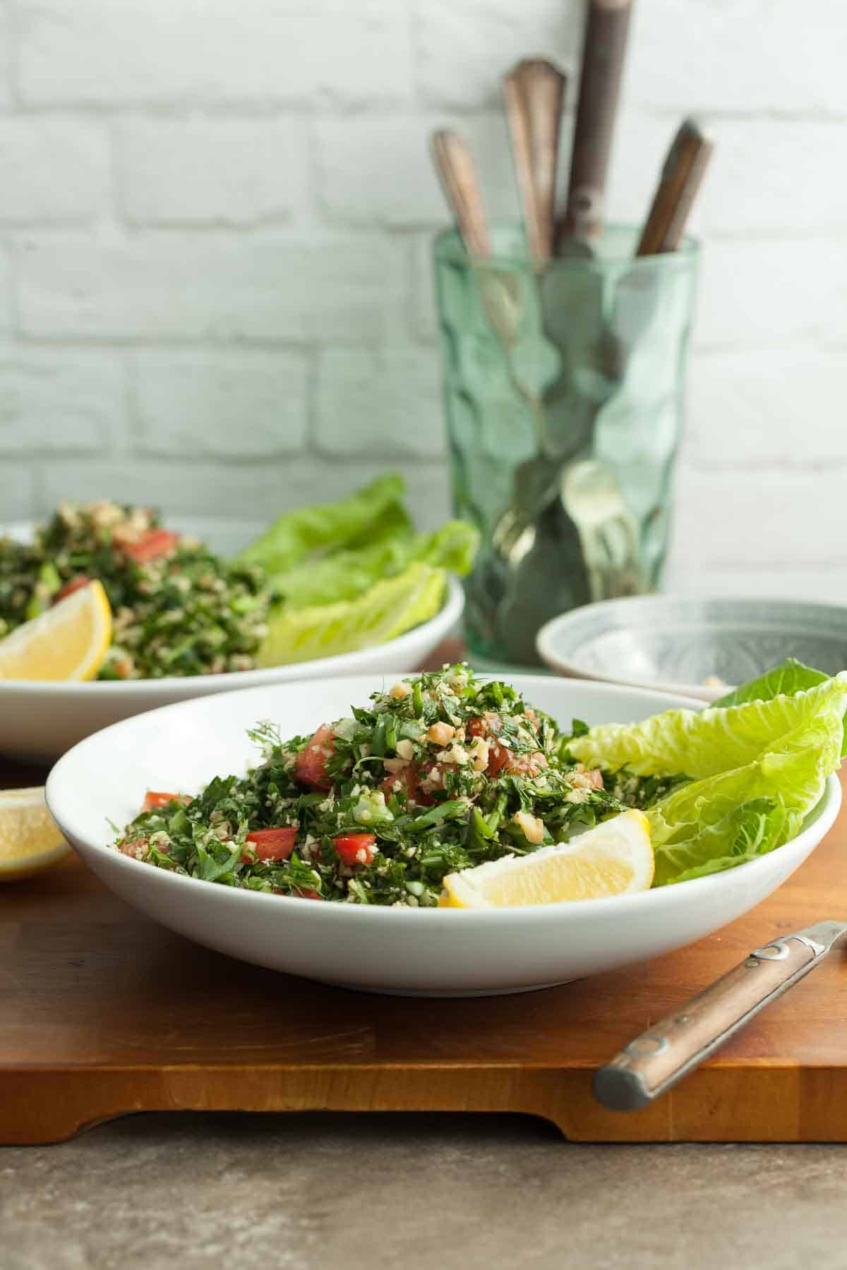 Cauliflower Tabbouleh Salad Side View