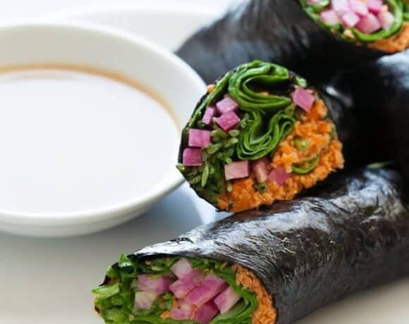 raw vegetable rolls, vegetable wraps, paleo sushi