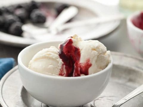 frozen kefir, frozen yogurt, kefir recipe, blackberry coulis