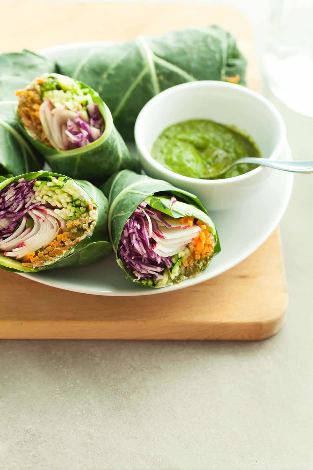 Collard Green Wraps | Gourmande in the Kitchen