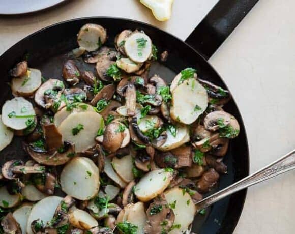 Sauteéd Sunchoke (Jerusalem Artichoke) and Mushroom Persillade