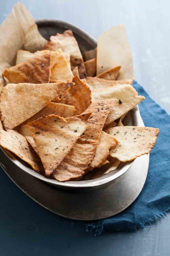 Grain-Free Pita Chips in Bowl