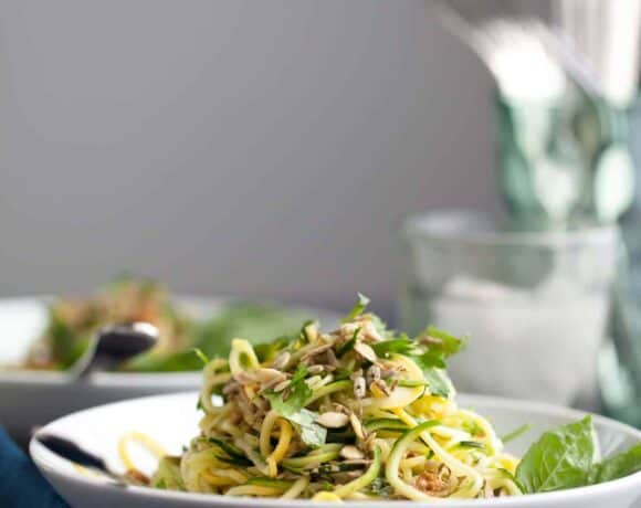 Summer Squash Noodles with Basil Lime Dressing