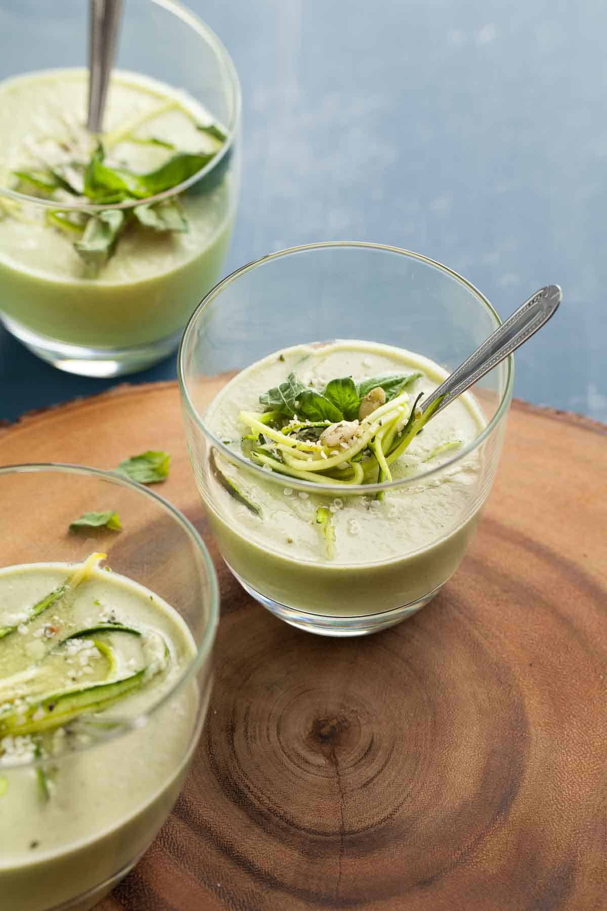 Zucchini Basil Soup Close Up