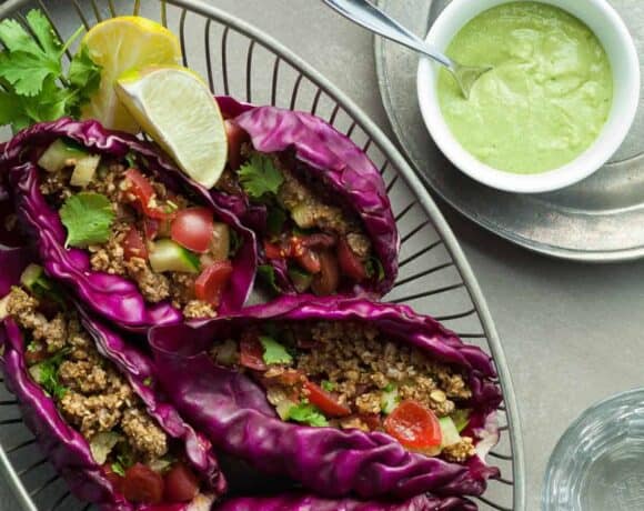 A fresh, no-cook take on traditional tacos with just the right amount of spicy heat and cooling crunch.