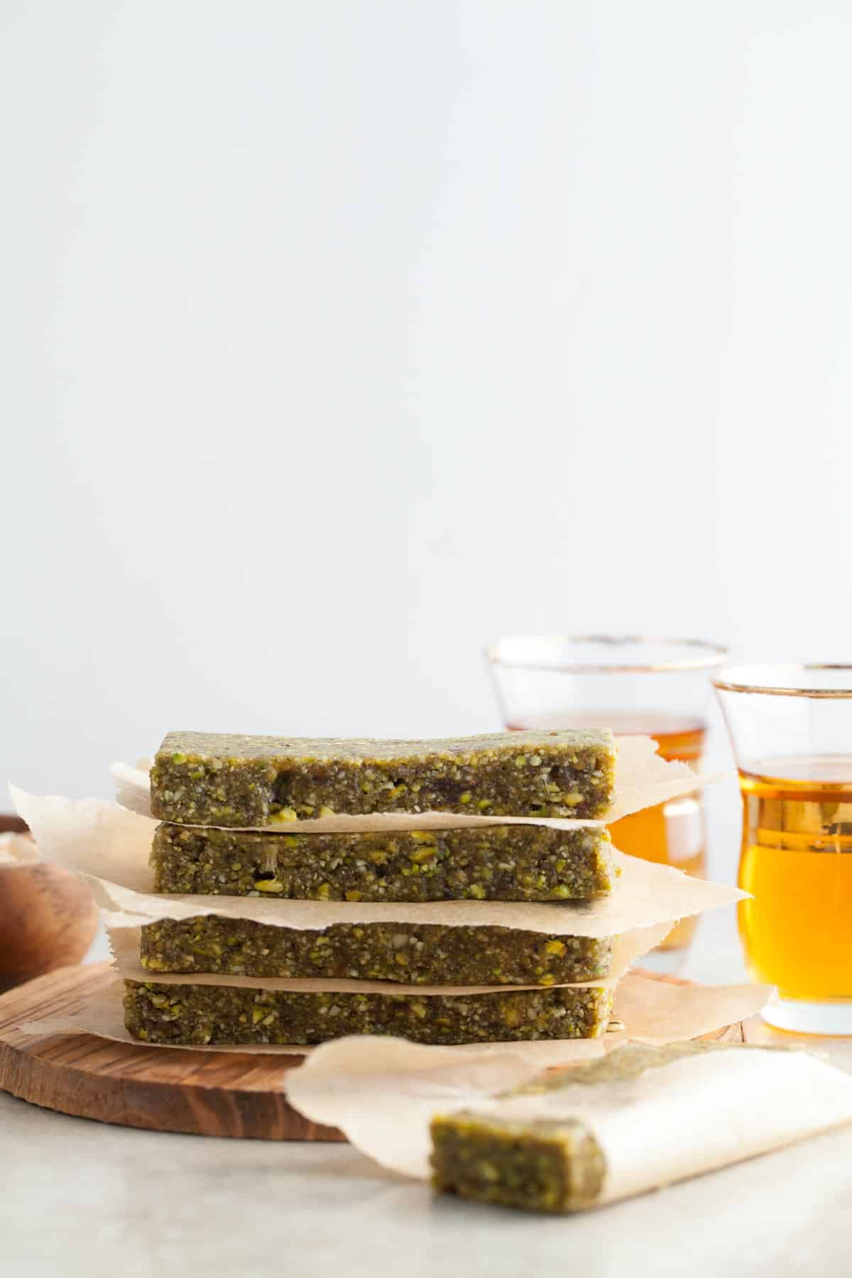 Pistachio Date Energy Bars Stacked