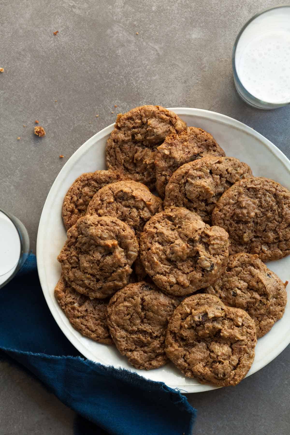 Paleo Oatmeal Cookies on Plate