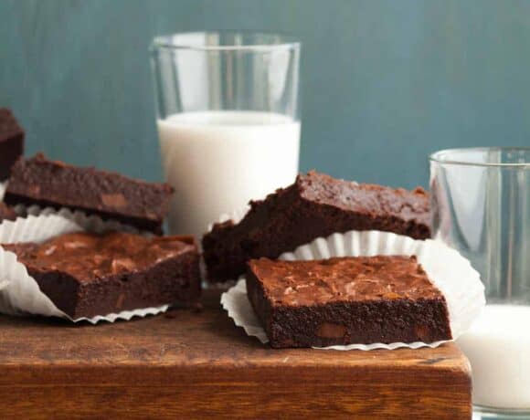 Flourless Triple Chocolate Brownies - These fudgy flourless ,gluten-free chocolate brownies are bursting at the seams three kinds of chocolate.