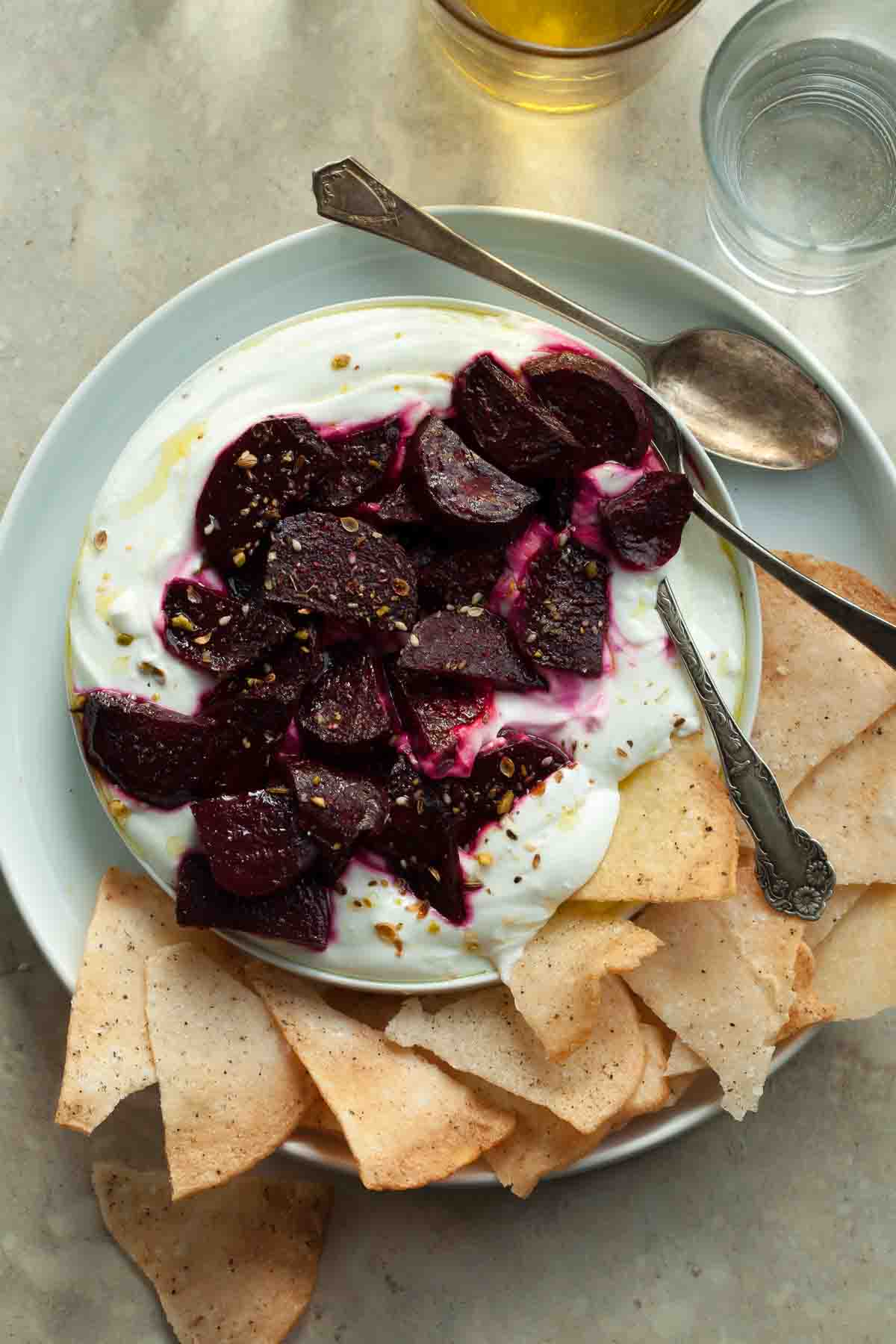 Honey Roasted Beets on Yogurt