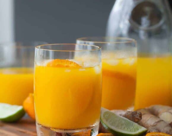 Tangerine Turmeric Tonic - Start your day off right with a glass of spicy, sweet tangerine turmeric tonic.
