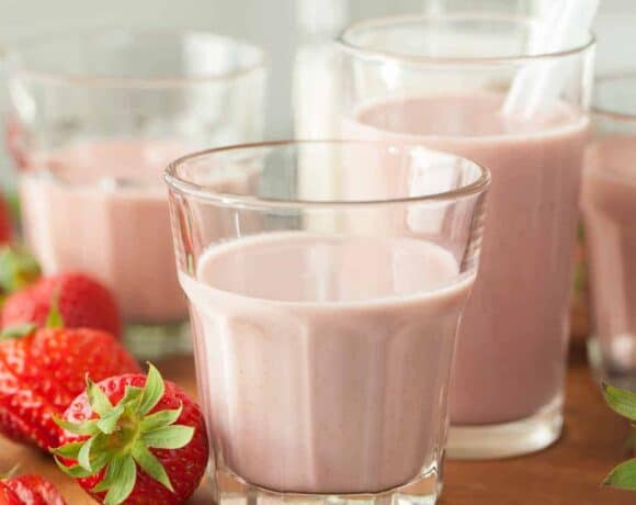 Strawberry Cashew Chia Milk (Dairy-Free, Paleo) - A creamy and dairy-free strawberry milk that’s full of real strawberries.