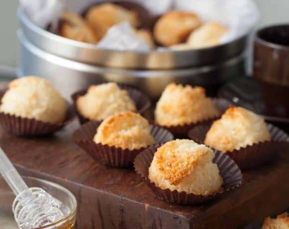 Honey Coconut Macaroons (Paleo, Dairy-Free) - These coconut macaroons are soft and chewy with the sweet taste of honey.