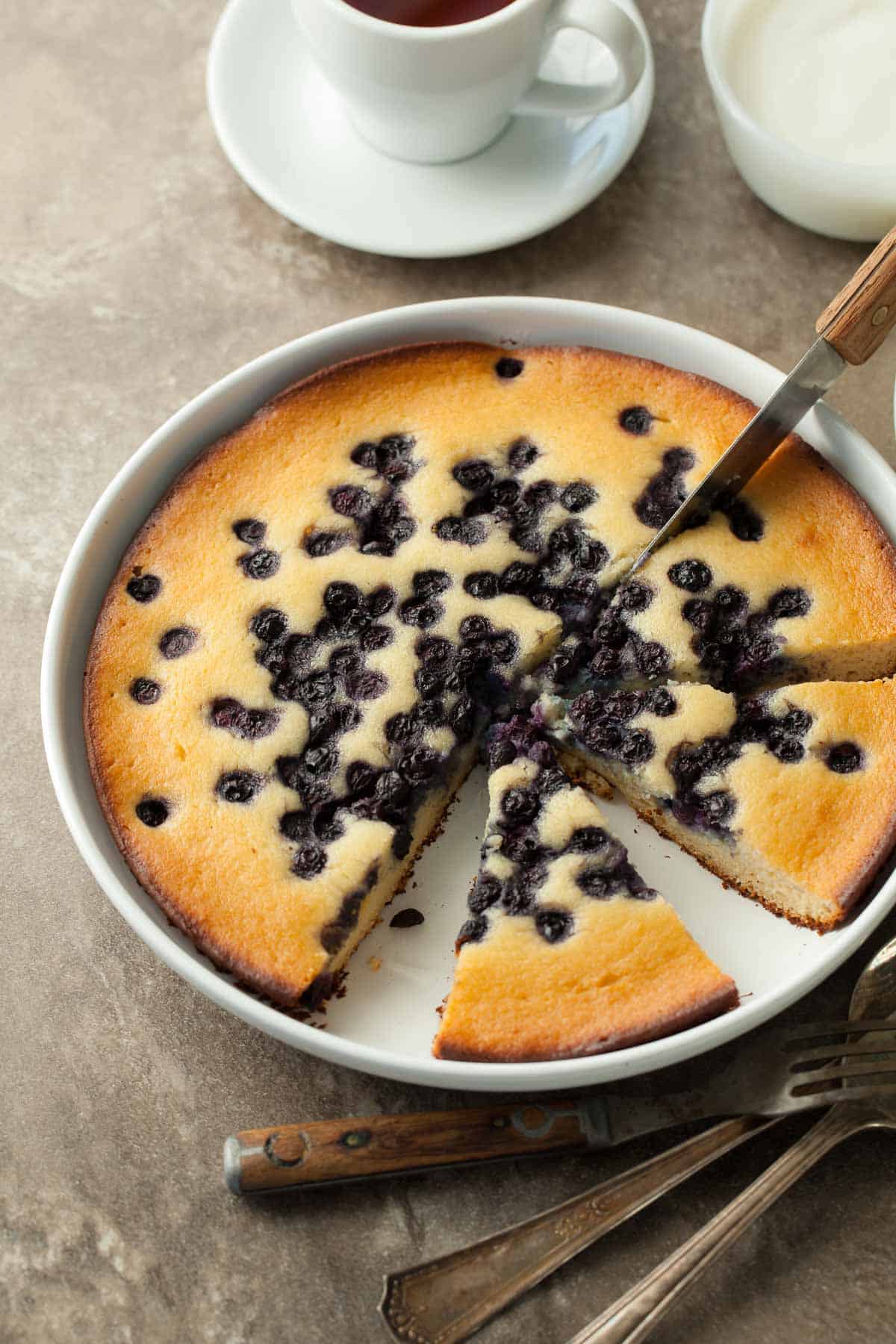 Baked Blueberry Pancake Sliced