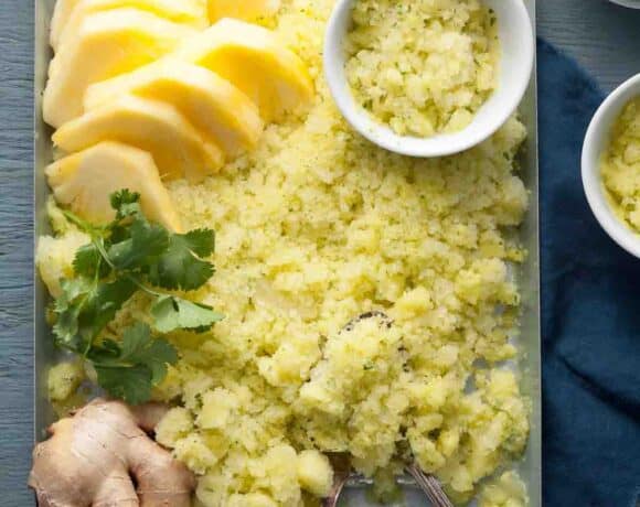 Pineapple Ginger Cilantro Granita (Raw, Paleo, Vegan)