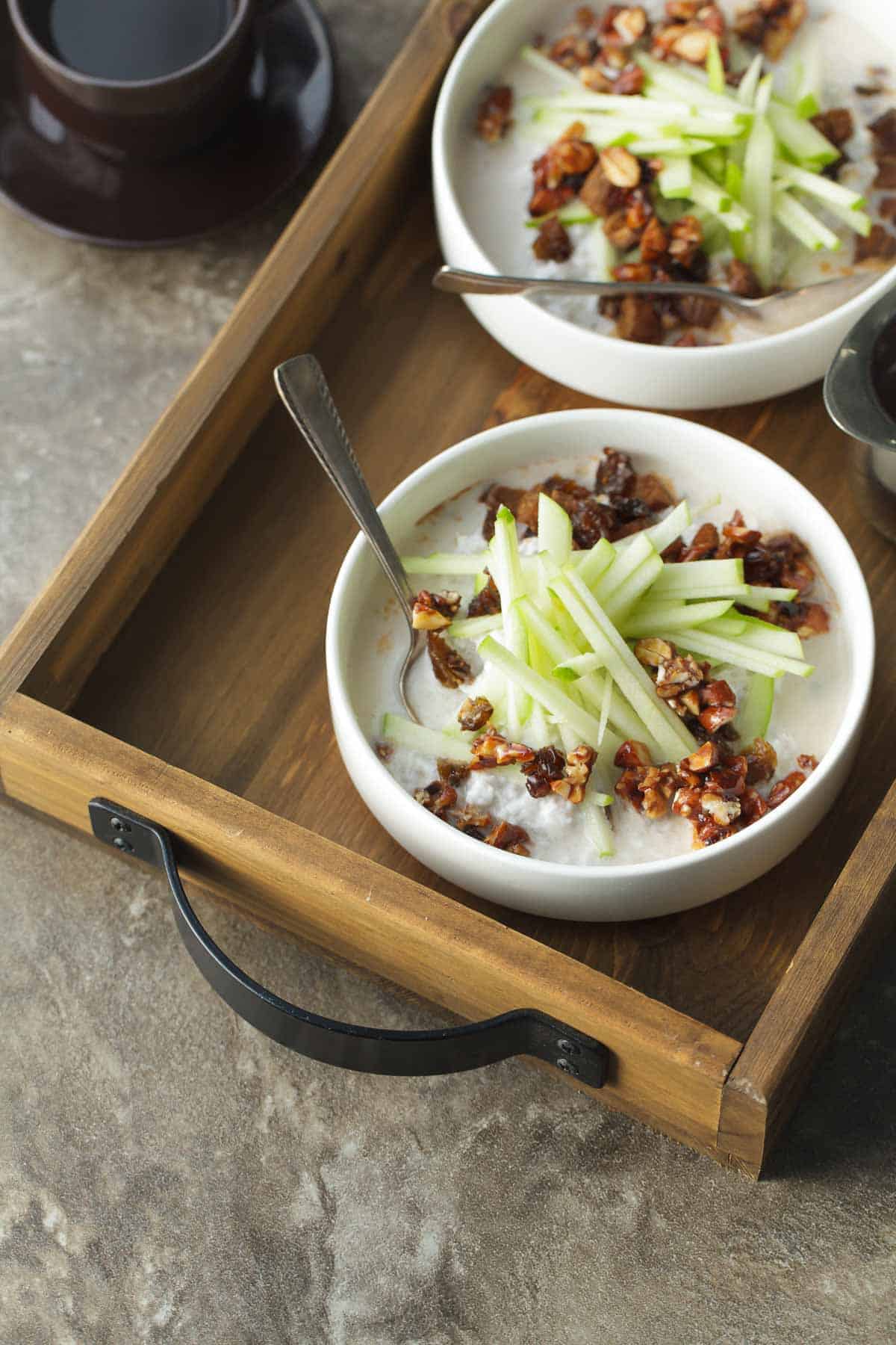 Paleo Muesli in Bowls on Tray