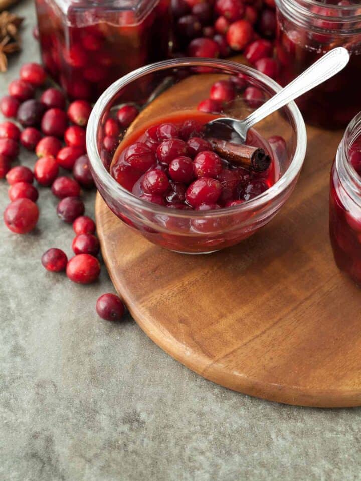 Spiced Quick Pickled Cranberries
