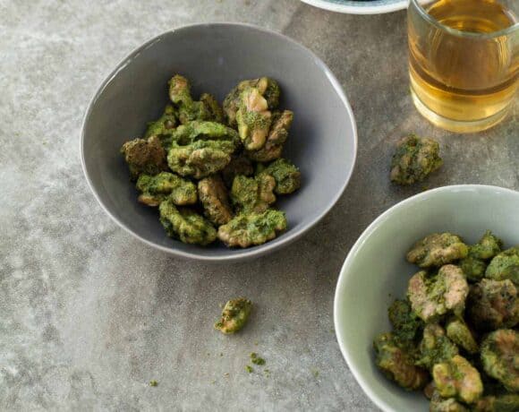 Pesto Roasted Walnuts