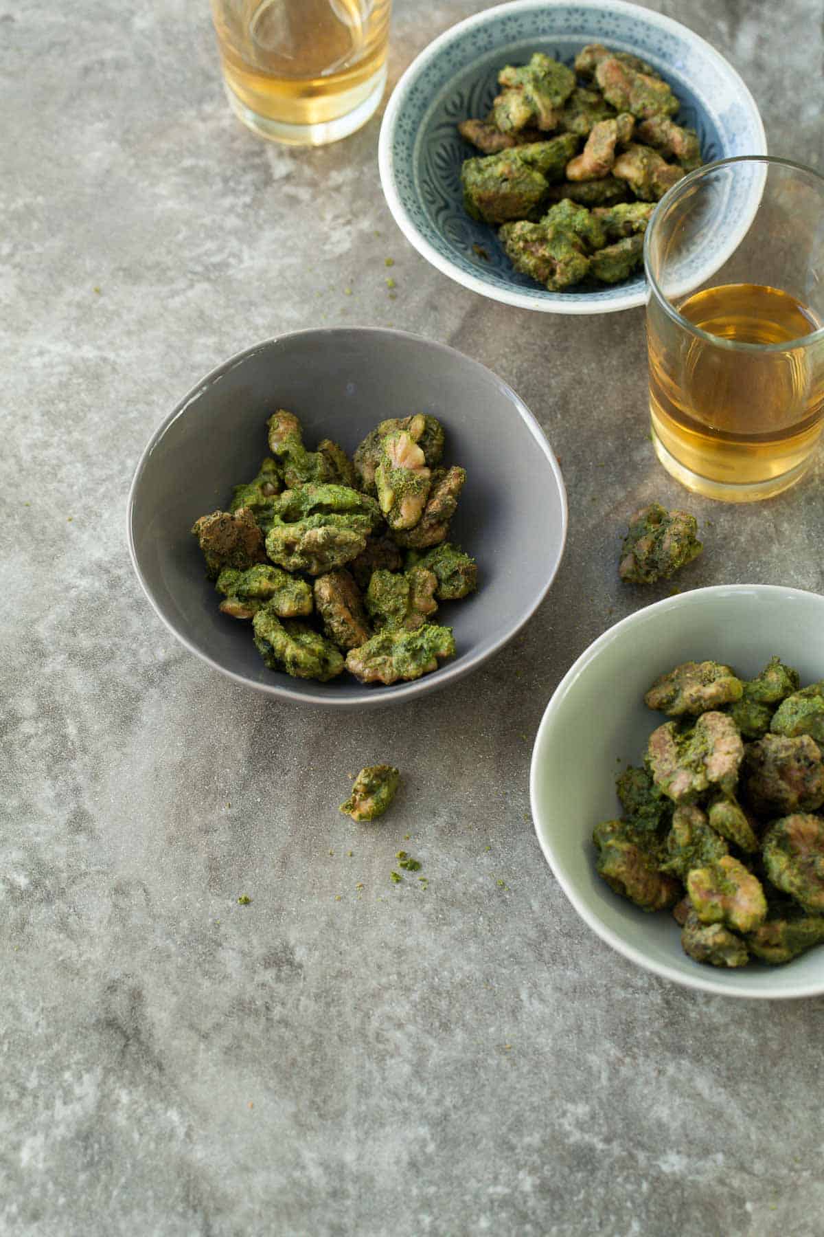 Roasted Walnuts in Cocktail Bowls