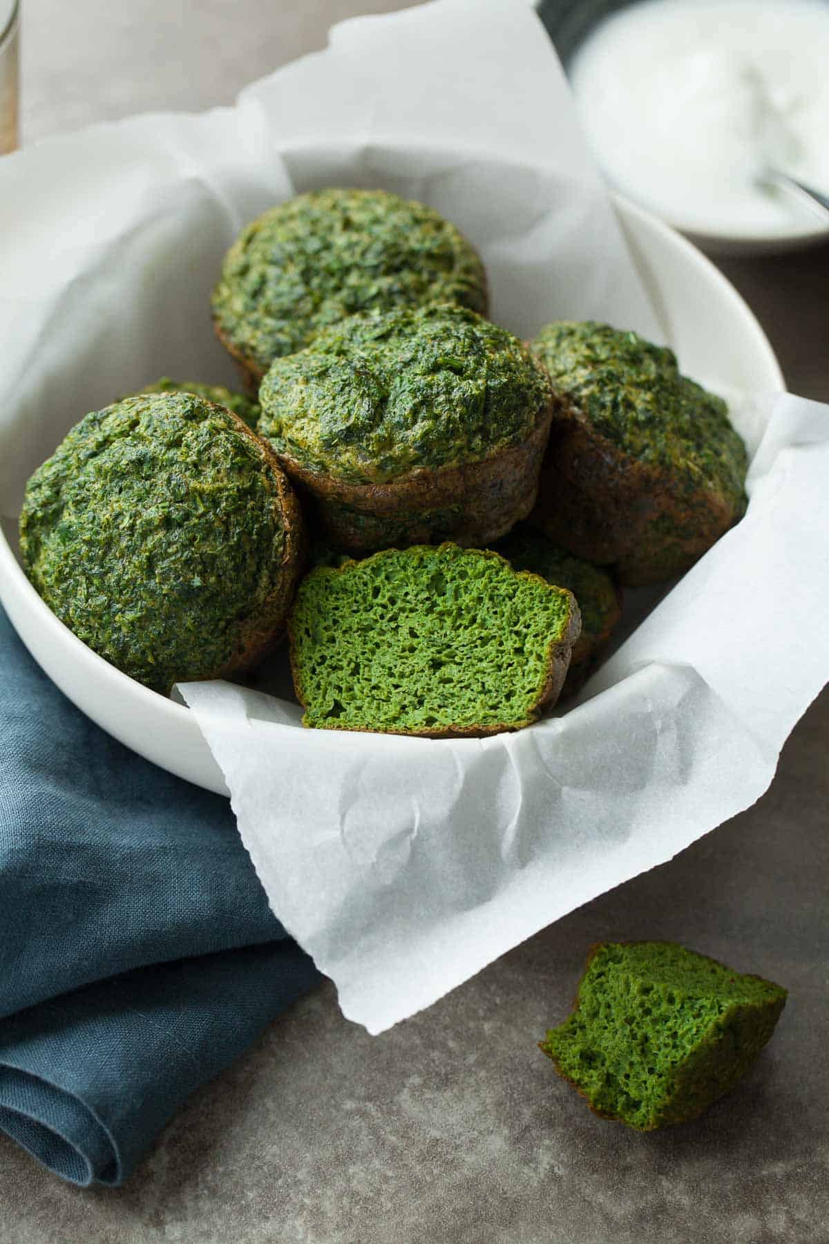 Kuku Sabzi in Bowl on Napkin