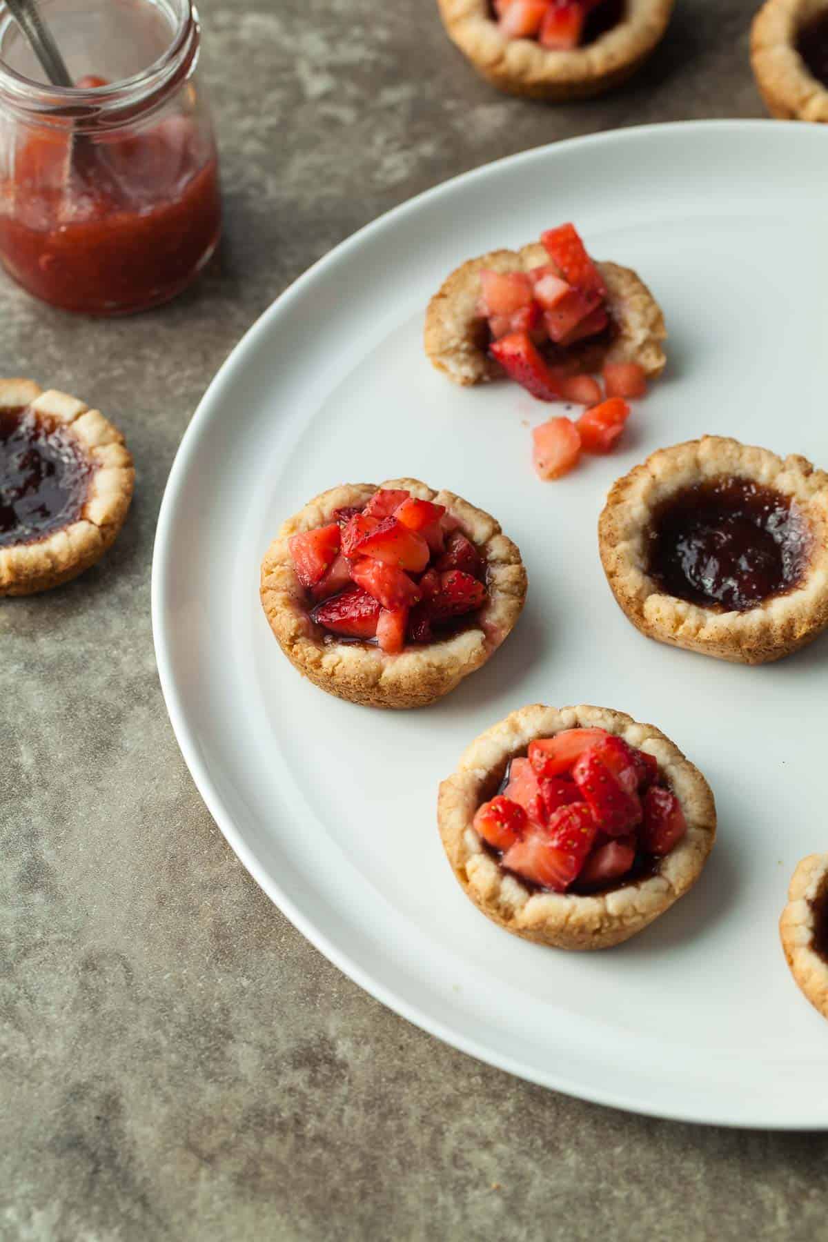 Gluten-Free Tartlets on Serving Plate