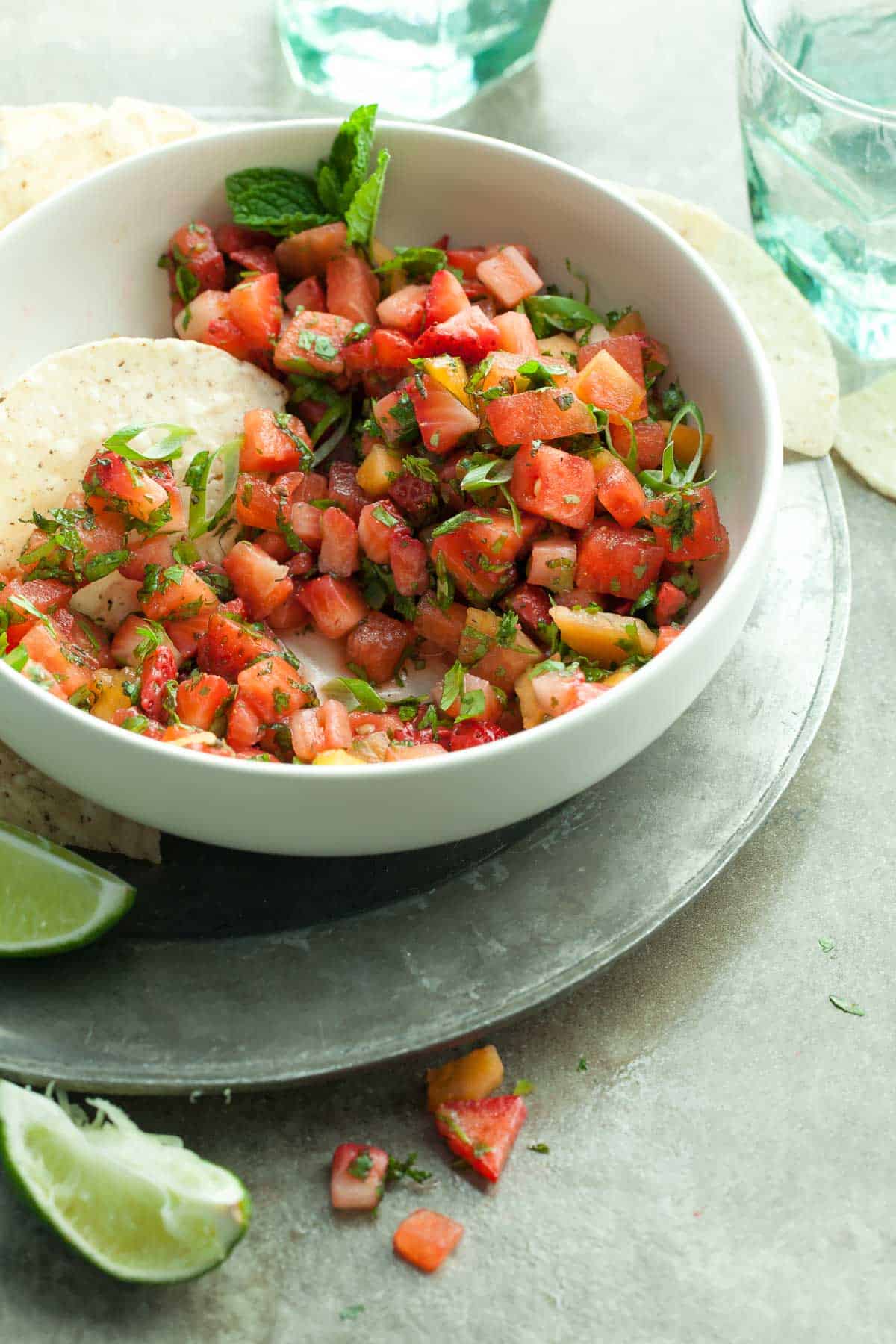 Fruit Salsa in Bowl Close Up