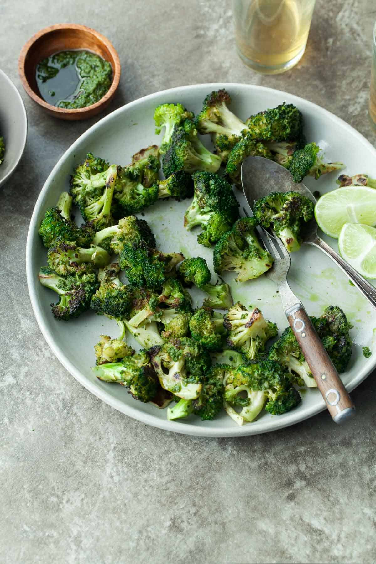 Grilled Broccoli on Plate