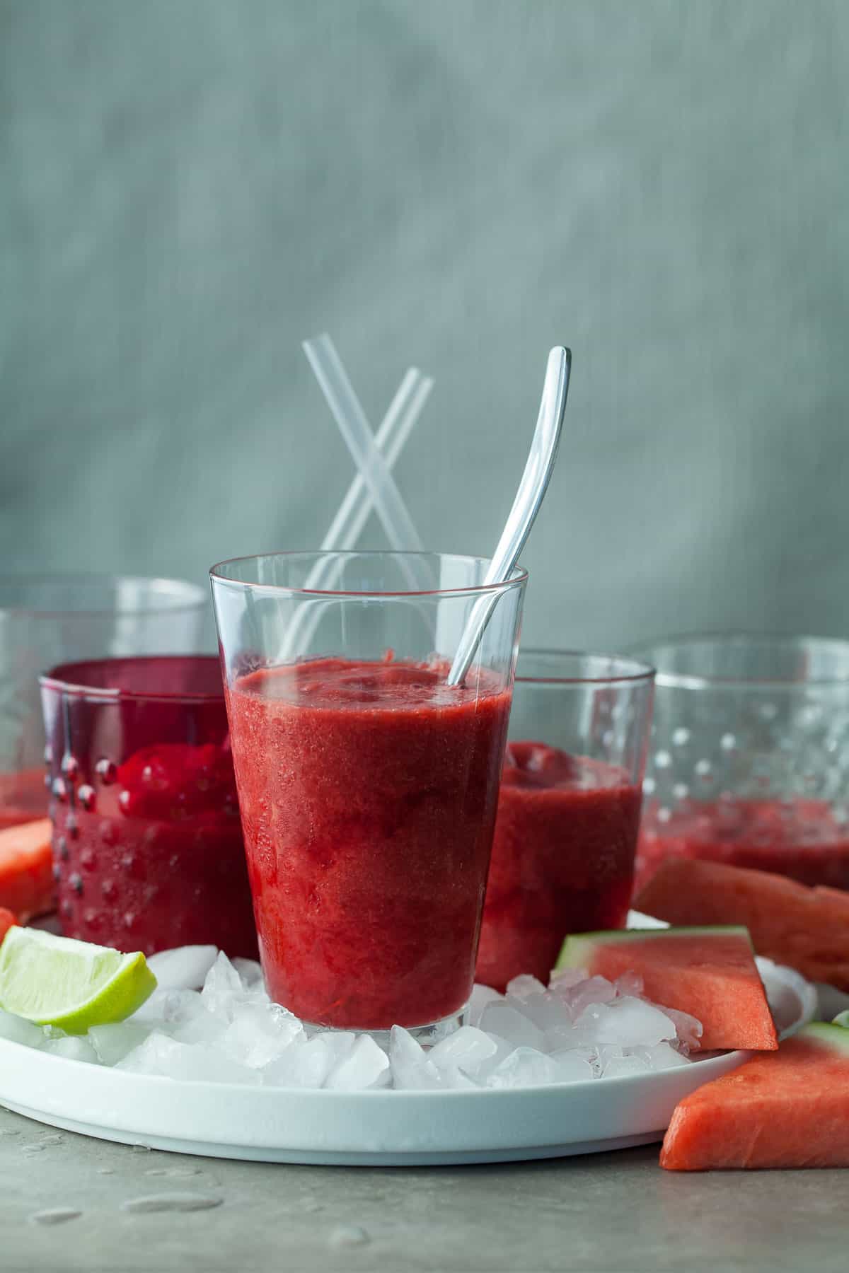 Healthy Fruit Slushies on Platter