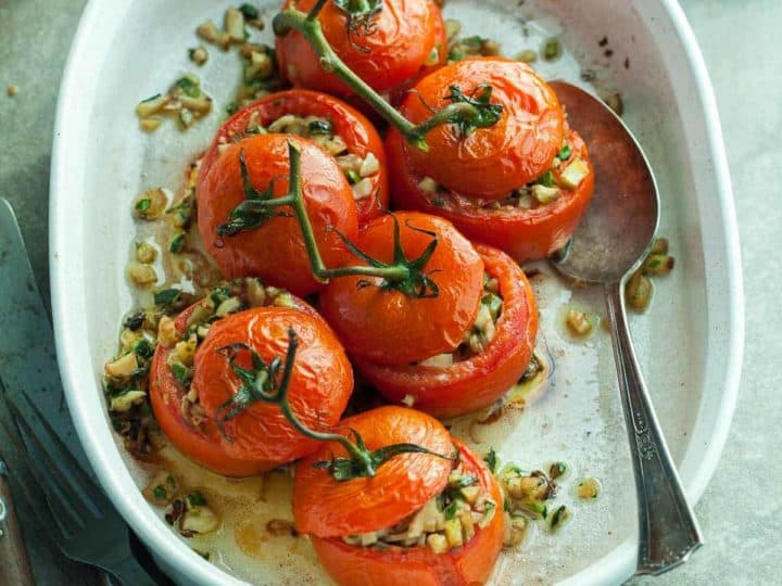 Zucchini and Mushroom Stuffed Tomatoes Recipe