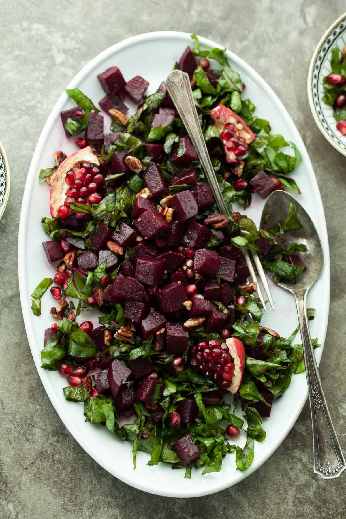 Candied Beets on Plate with Serving Spoon